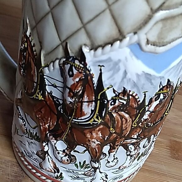 Budweiser vintage 1985 Anheuser-Busch Inc Clydesdales Ceramarte beer ste… - Picture 10 of 12